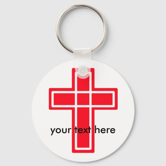 Porte-clés Porte - clé croix rouge et blanche (Recto)