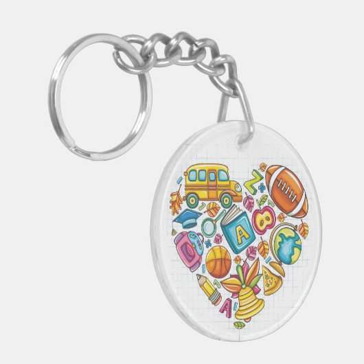 Porte-clés Porte - clé Customisé de l'enseignant de l'école - (Devant gauche)