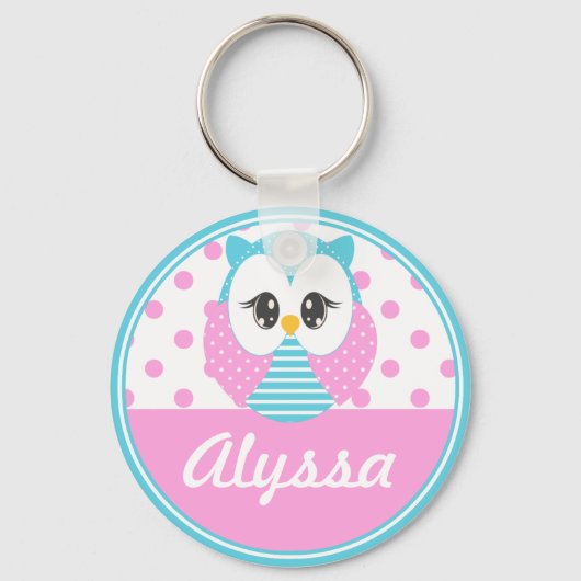 Porte-clés Porte - clé Customisé pour le hibou large (Recto)