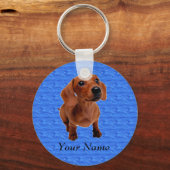 Porte-clés Porte - clé Dachshund personnalisé (Recto)
