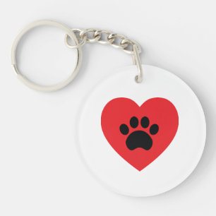 Porte-clés Porte - clé d'acrylique de coeur d'empreinte de