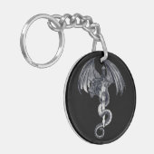 Porte-clés Porte - clé d'acrylique de dragon et d'épée (Devant gauche)