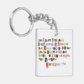 Porte-clés Porte - clé d'acrylique de note de rançon de 29:11 (Devant gauche)