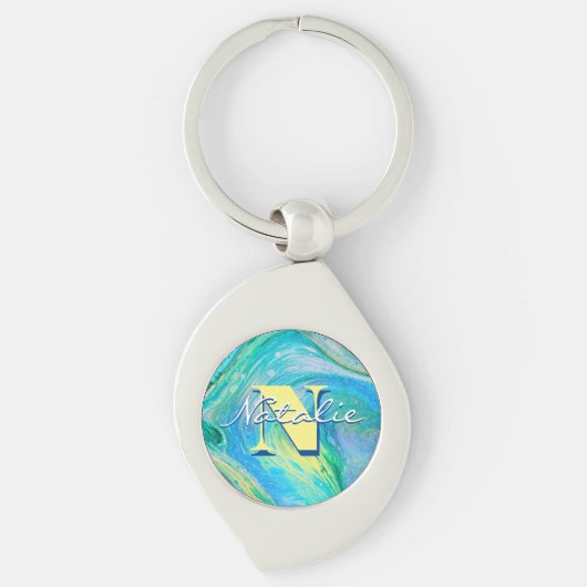 Porte-clés Porte - clé d'aération bleu acrylique Aqua (Devant)