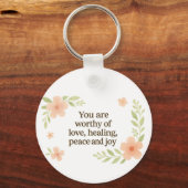 Porte-clés porte - clé d'Affirmation "Vous êtes digne" (Recto)