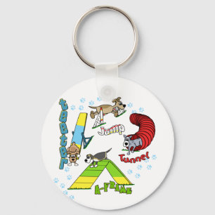 Porte-clés Porte - clé d'agilité de chien de bande dessiné
