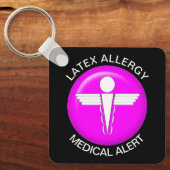 Porte-clés Porte - clé d'alerte Médicale d'allergie latex (Recto)