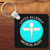 Porte-clés Porte - clé d'alerte Médicale d'allergie latex (Recto)
