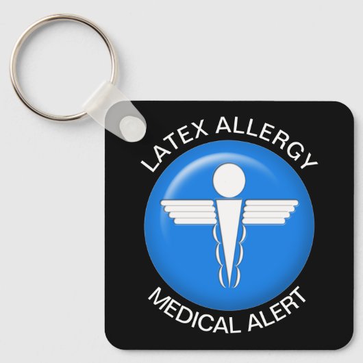 Porte-clés Porte - clé d'alerte Médicale d'allergie latex (Recto)