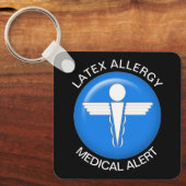 Porte-clés Porte - clé d'alerte Médicale d'allergie latex (Recto)