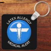 Porte-clés Porte - clé d'alerte Médicale d'allergie latex (Verso)