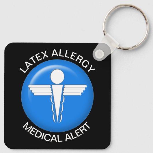Porte-clés Porte - clé d'alerte Médicale d'allergie latex (Dos)