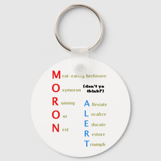 Porte-clés Porte - clé d'alerte Moron (Recto)