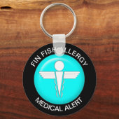 Porte-clés Porte - clé d'allergie au poisson fin (Recto)