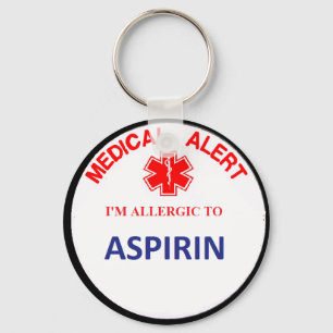 Porte-clés Porte - clé d'allergie médicamenteuse d'Asprin
