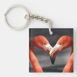 Porte-clés Porte - clé d'amour Flamant rose rose