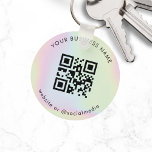 Porte-clés Porte - clé d'analyse de code Qr personnalisé Holo<br><div class="desc">Faites la promotion de votre entreprise avec ce porte - clé simple,  avec code et texte QR personnalisés. Ajoutez facilement votre code QR et d'autres détails en cliquant sur l'option "personnaliser".</div>