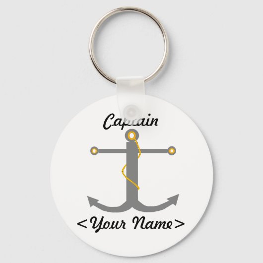 Porte-clés Porte - clé d'Ancre de capitaine personnalisé (Recto)