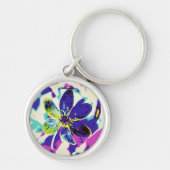 Porte-clés porte - clé d'anémone bleu (Devant)