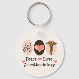 Porte-clés Porte - clé d'anesthésiologie Peace Love