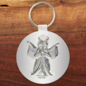 Porte-clés porte - clé d'ange de prière argent (Recto)