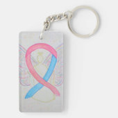Porte-clés Porte - clé d'angle rose et bleu de sensibilisatio (Dos)
