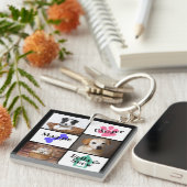 Porte-clés Porte - clé d'animal familier de 3 photos (Devant Droit)