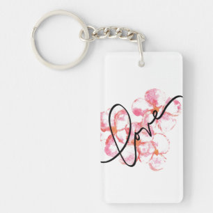 Porte-clés Porte - clé d'aquarelle d'amour de Plumeria