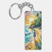 Porte-clés Porte - clé d'aquarelle de l'île Tybee (Devant gauche)