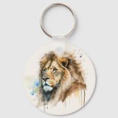 Porte-clés Porte - clé d'aquarelle de Lion Majestic (Verso)