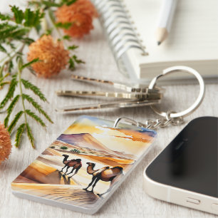 Porte-clés Porte - clé d'aquarelle du désert du Sahara