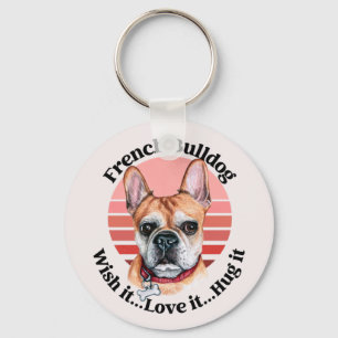 Porte-clés Porte - clé d'aquarelle pour chien taureau françai