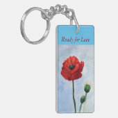 Porte-clés Porte - clé d'aquarelle rouge à fleurs (Devant gauche)