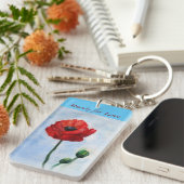 Porte-clés Porte - clé d'aquarelle rouge à fleurs (Devant droit)