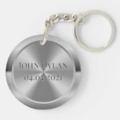 Porte-clés Porte - clé d'argent gravé sur mesure (Dos)