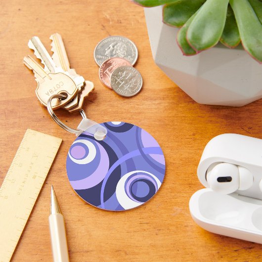 Porte-clés Porte - clé d'art Abstrait rétro violet