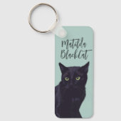 Porte-clés Porte - clé d'art de chat noir personnalisé (Recto)
