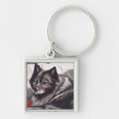 Porte-clés Porte - clé d'art de chien de Keeshond (Devant)