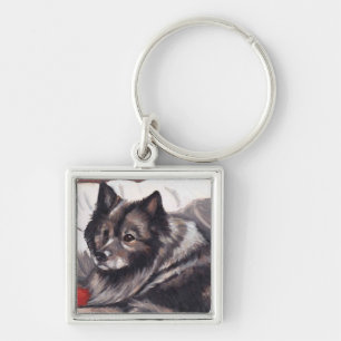 Porte-clés Porte - clé d'art de chien de Keeshond