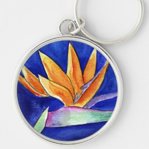 Porte-clés Porte - clé d'art de la peinture à fleurs Bird of