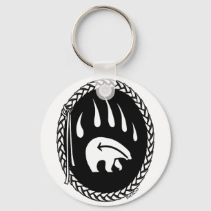 Porte-clés Porte - clé d'art de l'ours tribal Premières natio