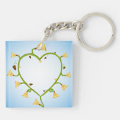 Porte-clés Porte - clé d'art des fleurs de printemps (Dos)