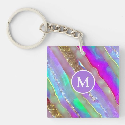 Porte-clés Porte - clé d'art en verre Abstrait (Devant)