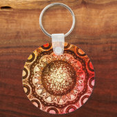 Porte-clés Porte - clé d'art mandala Abstrait rouge, orange e (Recto)