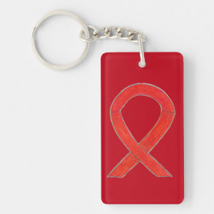 Porte-clés Porte - clé d'art personnalisé Red Awareness