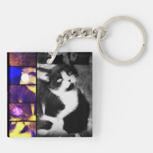 Porte-clés Porte - clé d'art photo Tuxedo Kitten