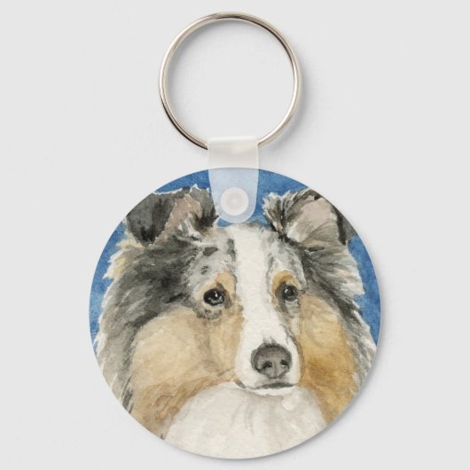 Porte-clés porte - clé d'art pour chiens de chiens de Shetlan (Recto)
