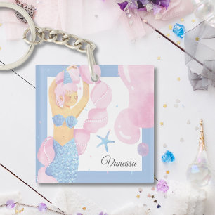 Porte-clés Porte - clé d'aventure Pale Blue & Pink Mermaid Pa