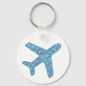 Porte-clés porte - clé d'avion "Né pour voler" (Recto)