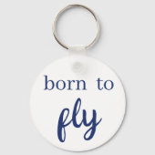 Porte-clés porte - clé d'avion "Né pour voler" (Verso)